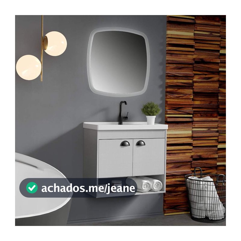 Gabinete Banheiro 100% MDF - Crotone 60 cm