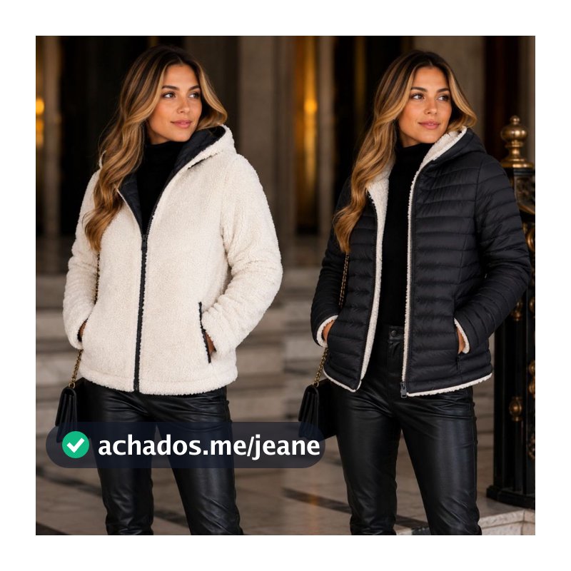 Jaqueta Ted Dupla Face Feminina Premium Importada Inverno