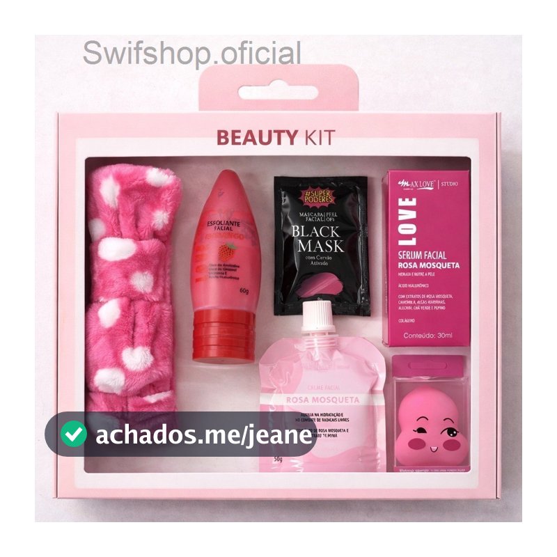 Kit Limpeza de Pele Completo Facial 6 Itens - Sérum, Hidratantes, Máscara e Faixa de Cabelo - Presente Feminino