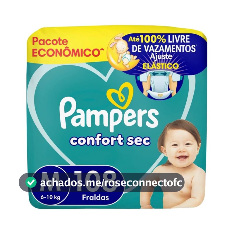 Fralda Descartável Pampers Confort Sec M 108 Unidades