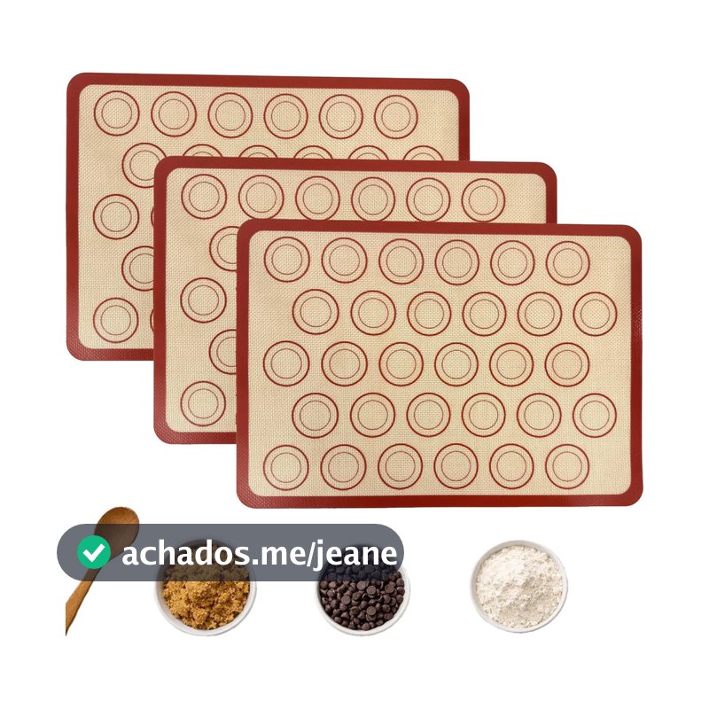 Kit 3 Tapete Silicone Antiaderente para Cozinha e Confeitaria Resistente