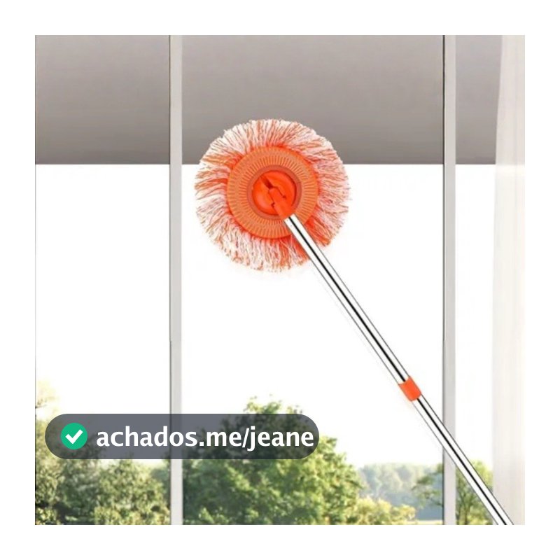 Mop De Limpeza Giratório Girassol Cabo Extensível Limpeza De Teto Paredes Casa