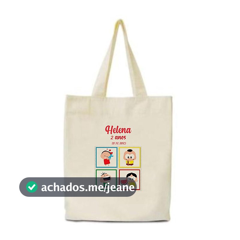 Kit 10 Sacolas Eco Algodão Cru Ecobag 30x35 Transfer 14x20 Personalizadas para Brinde Festa Infantil