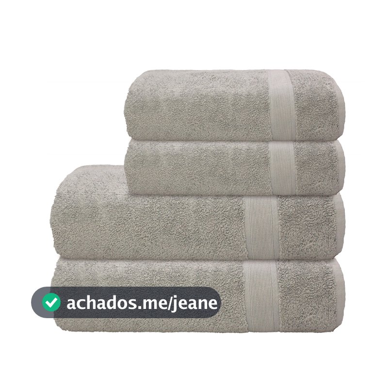 Jogo de Toalhas Camesa Ícone 4 Peças 2 Banho 2 Rosto 100% Algodão 500g Toque Macio Alta Absorção