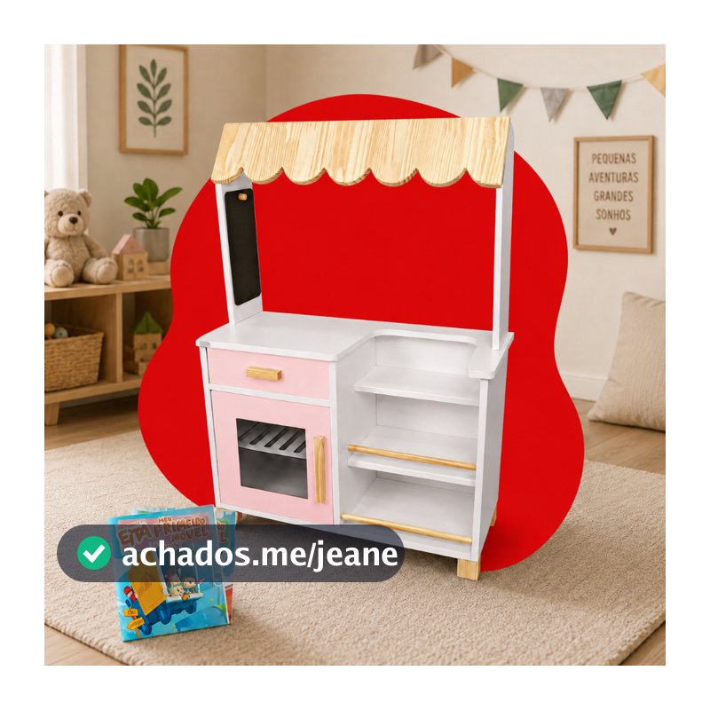 Mercadinho Infantil Madeira Pedagógico Brinquedo Criança Mercearia Faz de Conta Montessori Kit Livro