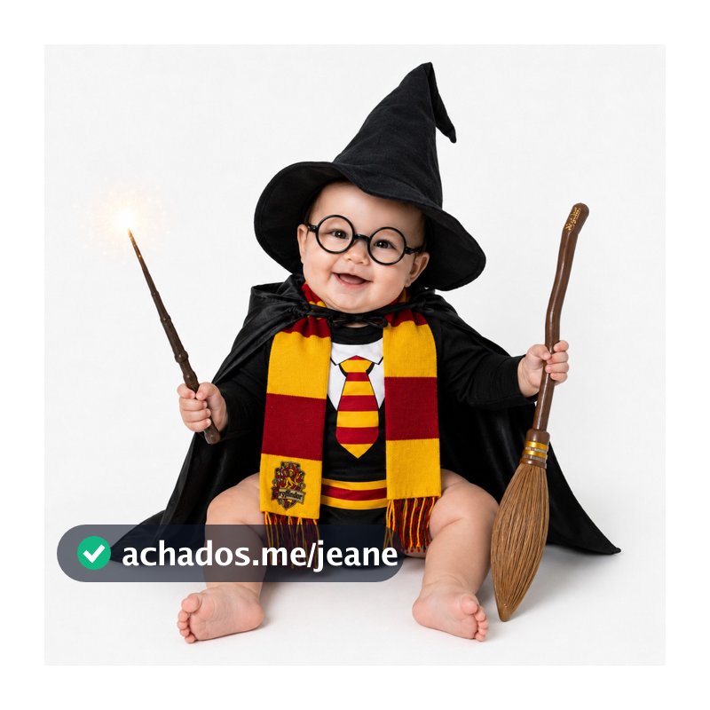 Body Bebê Harry Potter Completo com Acessórios | Fantasia Infantil para Mêsversário, Festa e Ensaio Fotográfico