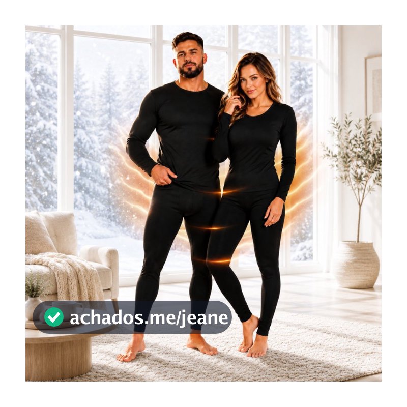 Conjunto Térmico Segunda Pele Calça + Blusa Frio Intenso Flanelada Peletizado Esporte Lazer Pijama