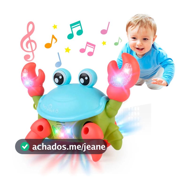 Caranguejo Brinquedo Fujão Som Luz E Movimento