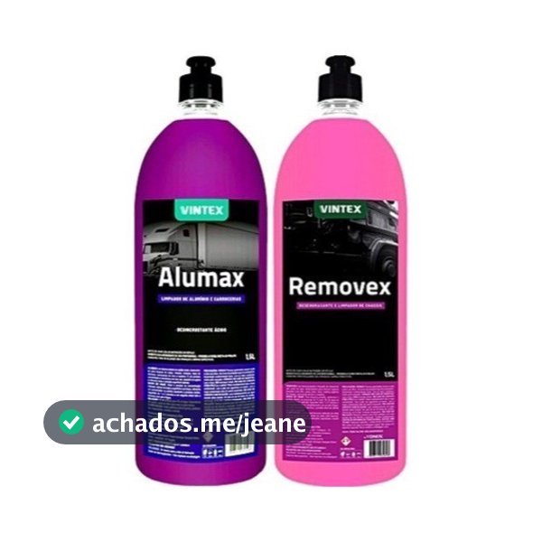 Kit Vintex Alumax e Removex 1,5L | Limpa Motor, Chassi, Rodas, Alumínio, Inox | Alta Performance