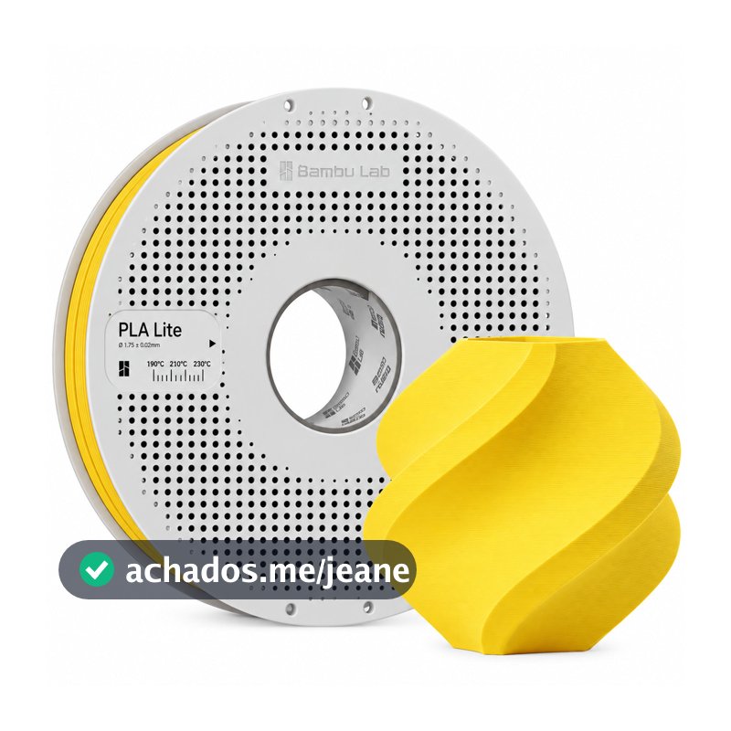 Filamento PLA Lite Bambu Lab Amarelo 1kg 1,75mm Com Carretel A1 A1 Mini P1 X1
