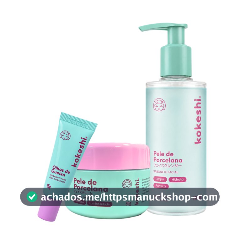 Kit Limpeza e Hidratação Facial Pele de Porcelana Kokeshi Sabonete Olhos de Gueixa