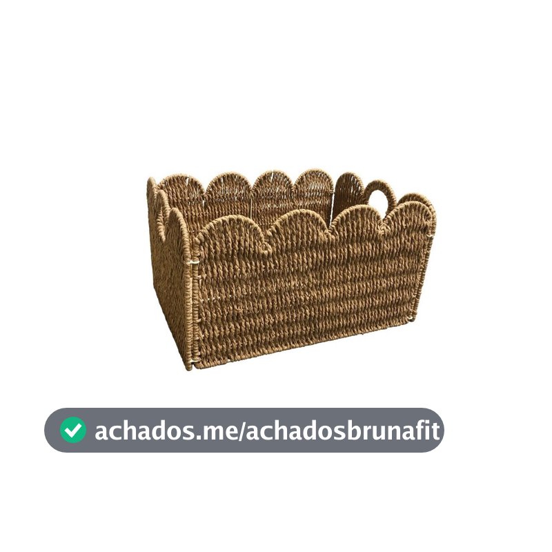 cesto organizador 38cm ondulado com alças de corda - Oikos