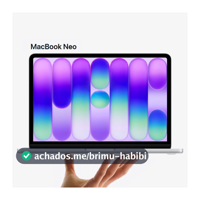 MacBook Neo Apple 13" Chip A18 Pro CPU de 6 núcleos GPU de 5 núcleos 8GB RAM 256GB Nota Fiscal