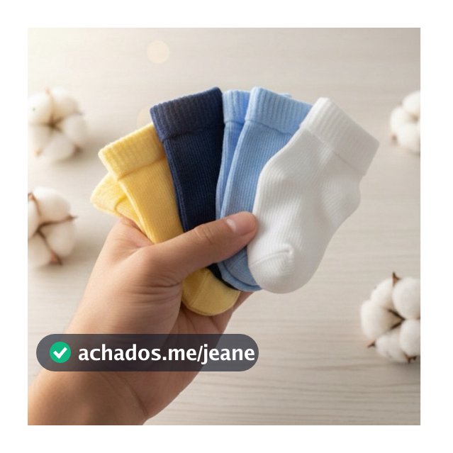 Kit 6, 12 pares Meia bebê RN Recém nascido com calcanhar para enxoval e saída maternidade Kiara baby
