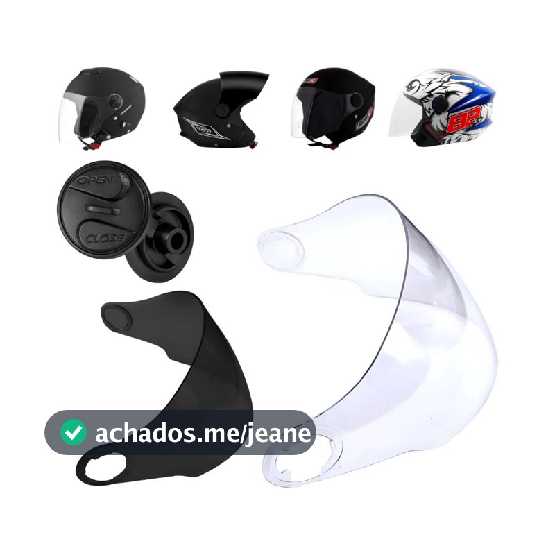 Kit Viseira Capacete New Liberty 3 cristal/fumê + Botão Reparo Lateral Pro Tork ENVIO IMEDIATO