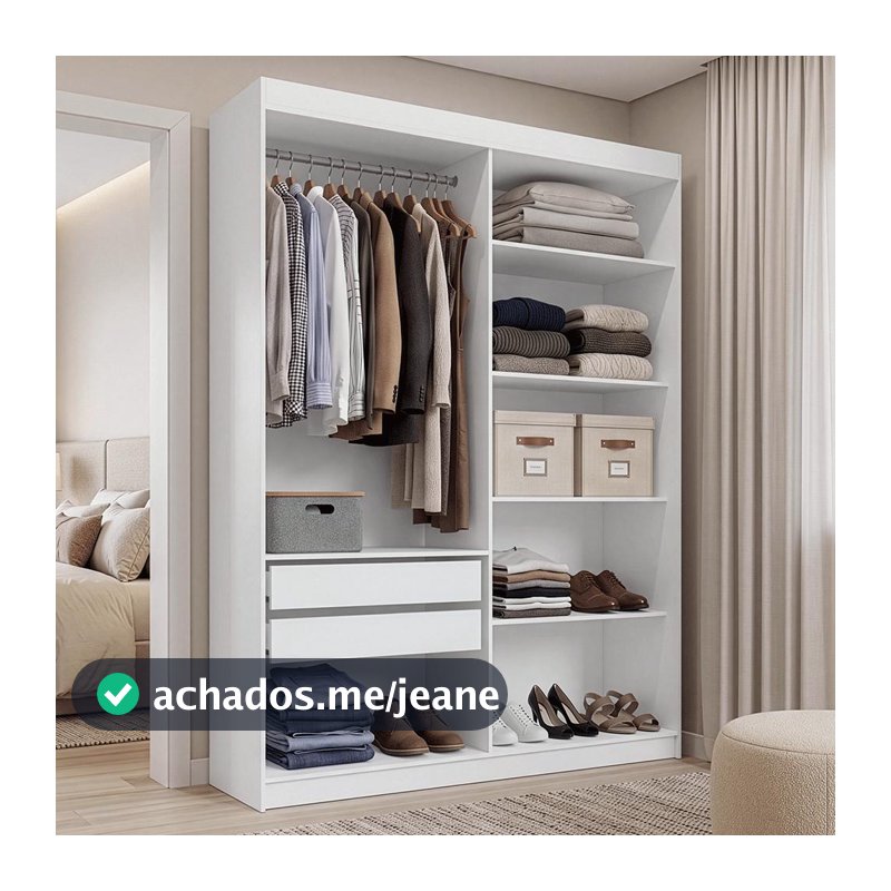 Guarda-Roupa Closet 2 Gavetas 121 cm Venus Madesa
