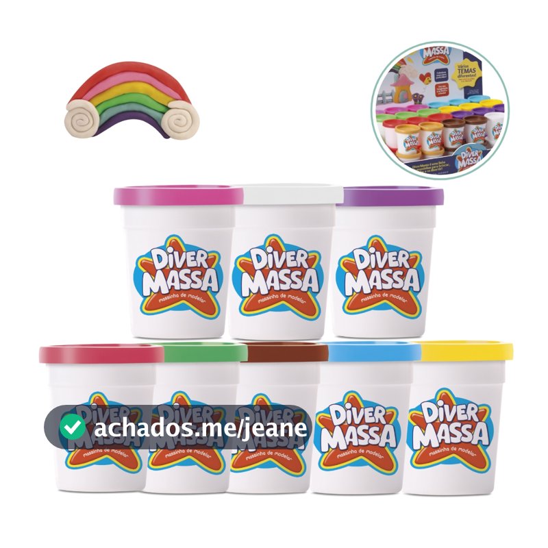 Kit Massinha de Modelar DiverToys 6 12 18 24 48 Un Atóxica Macia Colorida Reutilizavel