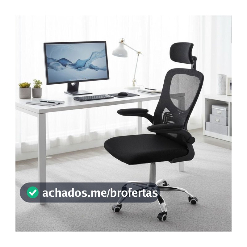 Cadeira Escritório Giratória Presidente Secretária Ergonômica Rodinhas Encosto Cabeça  Mesh