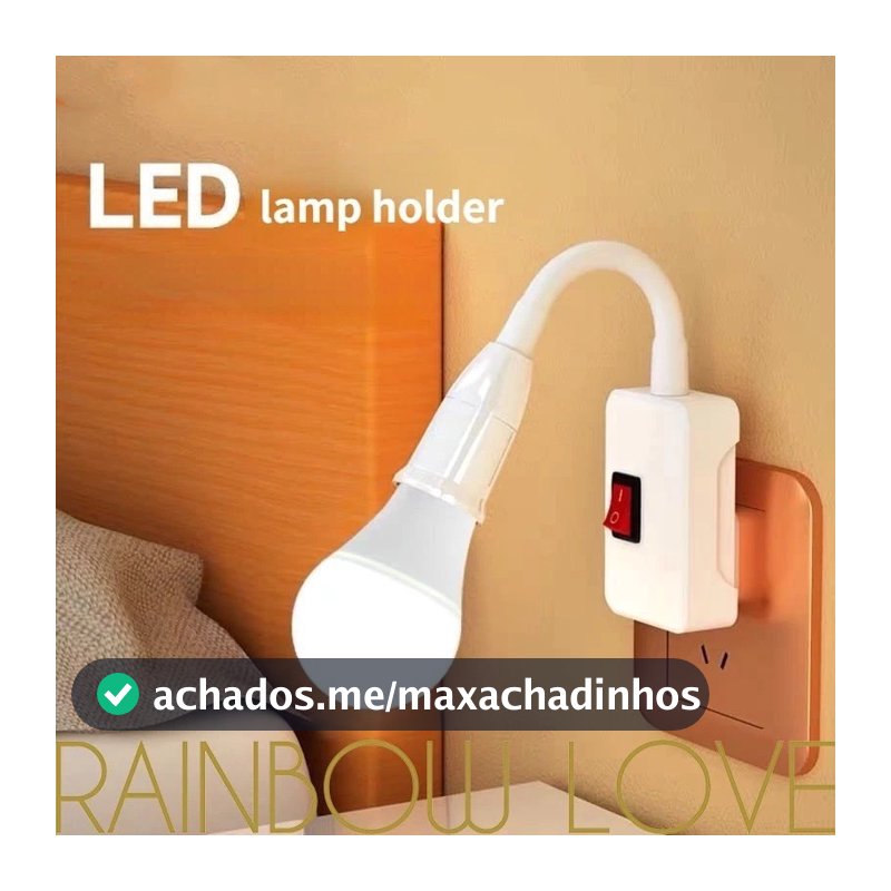 Tomada De Lâmpada E27 110-220V Extensor De Soquete Doméstico Com Interruptor Dois Plugues