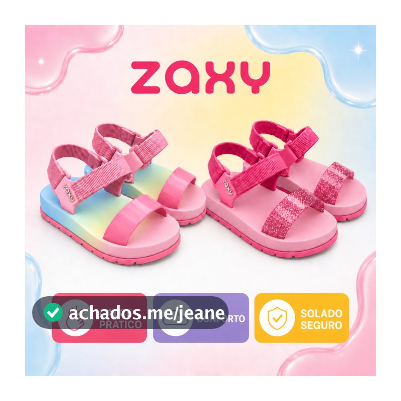 Sandália Papete Grendene Infantil Zaxynina Moderninha Baby Menina Confortável Original