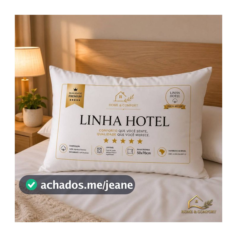 Travesseiros Luxo Percal Hotel 50x70 Fibra Siliconada + Capa Toque Macio Lavável