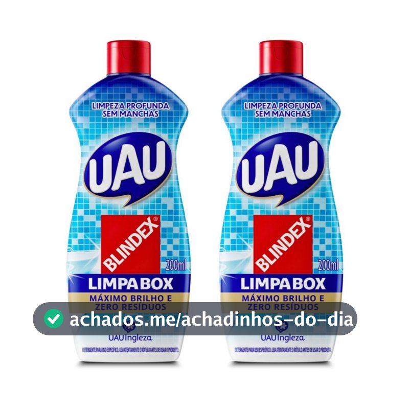 Kit 2un Detergente Limpa Box Blindex UAU 200ml cada