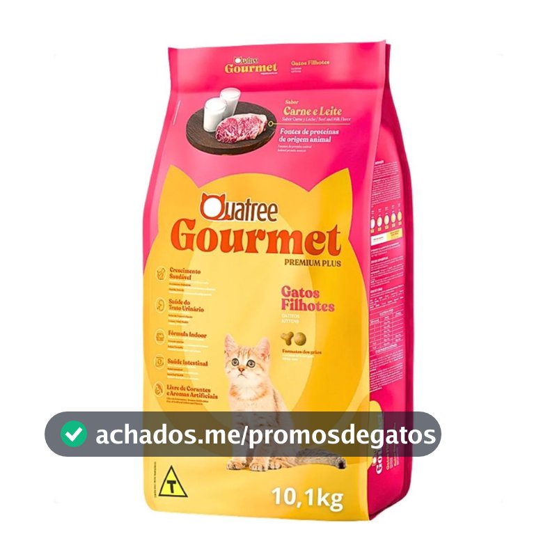 Ração Quatree Gourmet Gatos Filhotes Carne e Leite 10kg