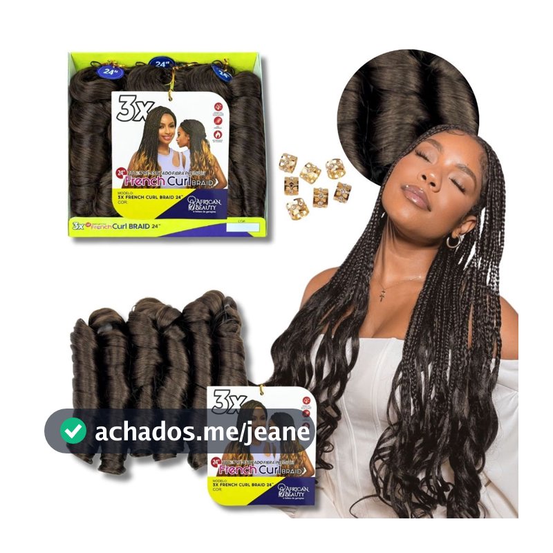 Cabelo P/ Tranças Pontas Onduladas French Curl Premium 200g