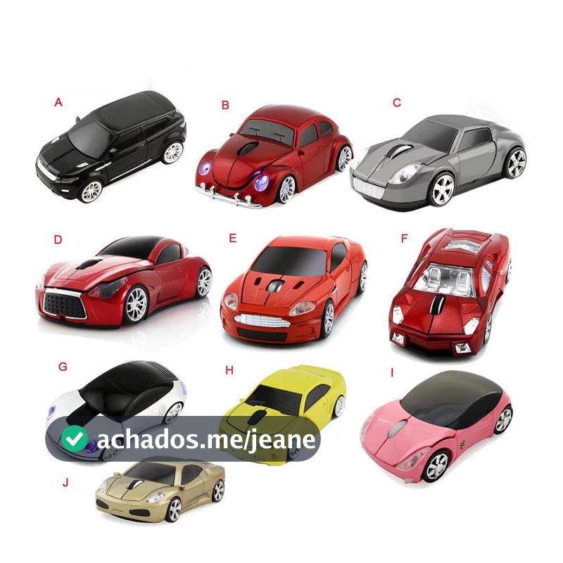 Mouse Sem Fio 2.4Ghz Ergonômico Design De Carro Esportivo Leve Portátil Para Jogos De Computador Com Receptor USB Laptop