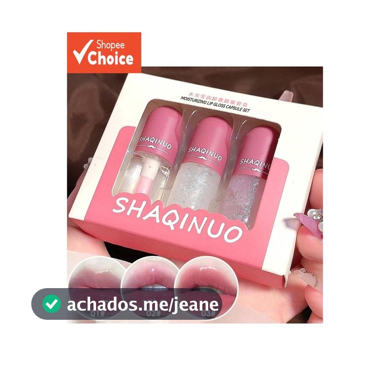 Presente Dos Namorados Conjunto De Cápsulas De Brilho Labial Espelho Hidratante Fino Incolor Vidro Transparente Óleo De