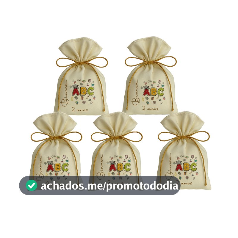 Kit 10 Saquinho Personalizados Festa Lembrancinhas ABC