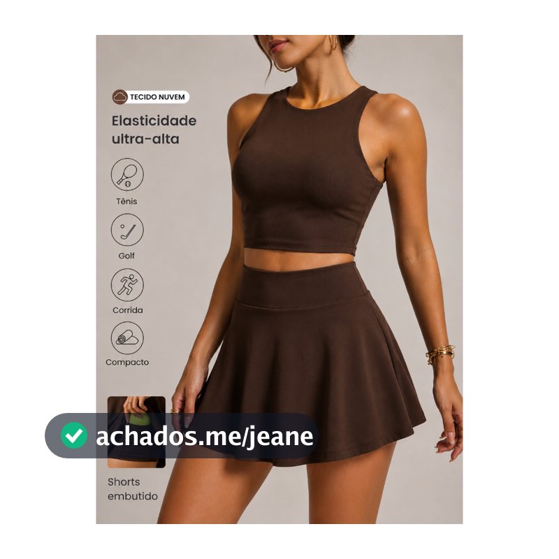 Conjunto beach tenis short saia esportivo tenis academia