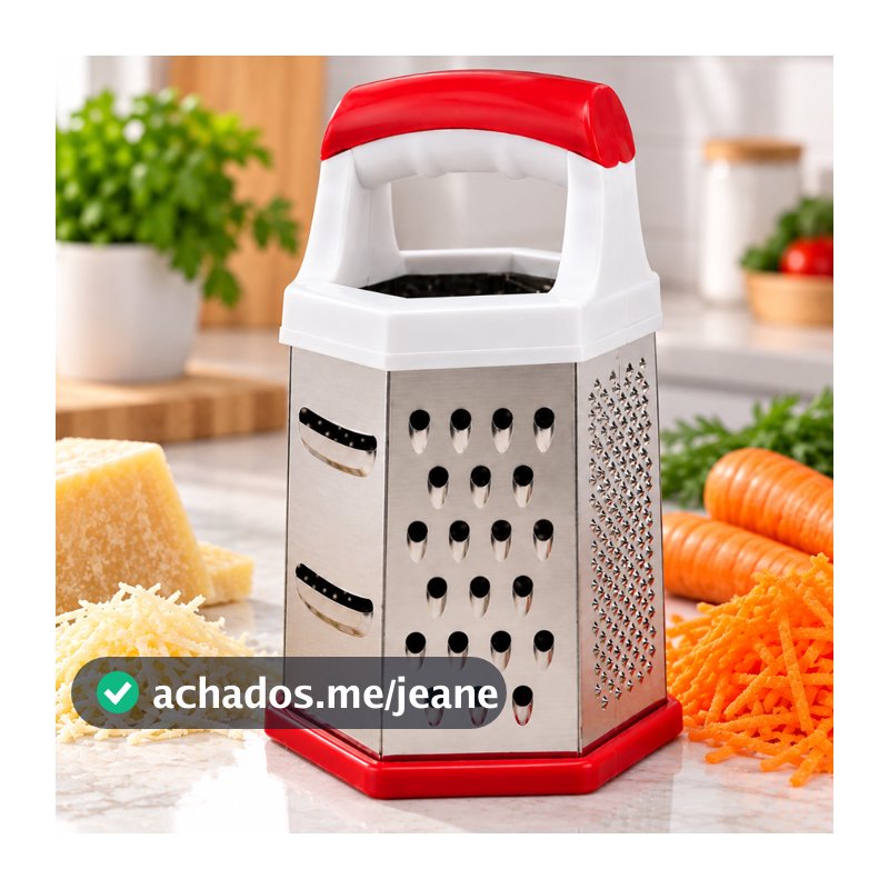 Ralador 6 Faces Inox 20cm Multiuso Fatiador Legumes Queijo Fruta
