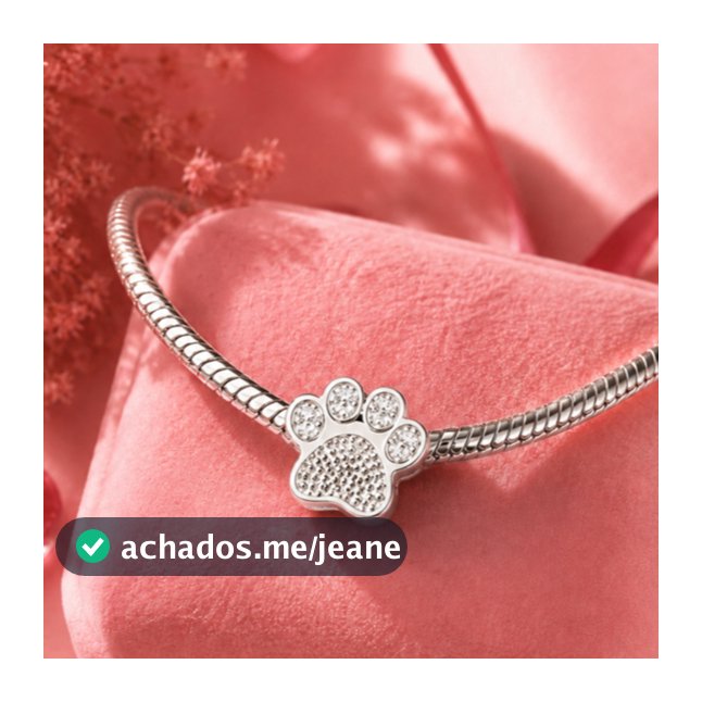Berloque Patinha Separador Pet Pingente Amor Pet Pulseira Prata Cachorro Gato