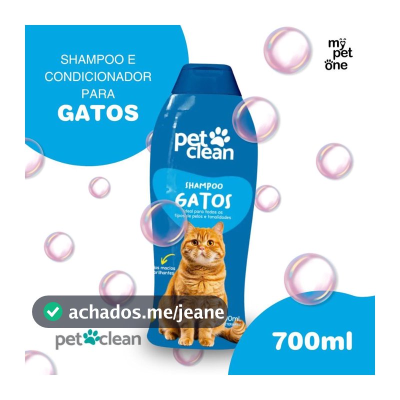 Shampoo e Condicionador 2 em 1 para Gatos 700ml - Pet Clean