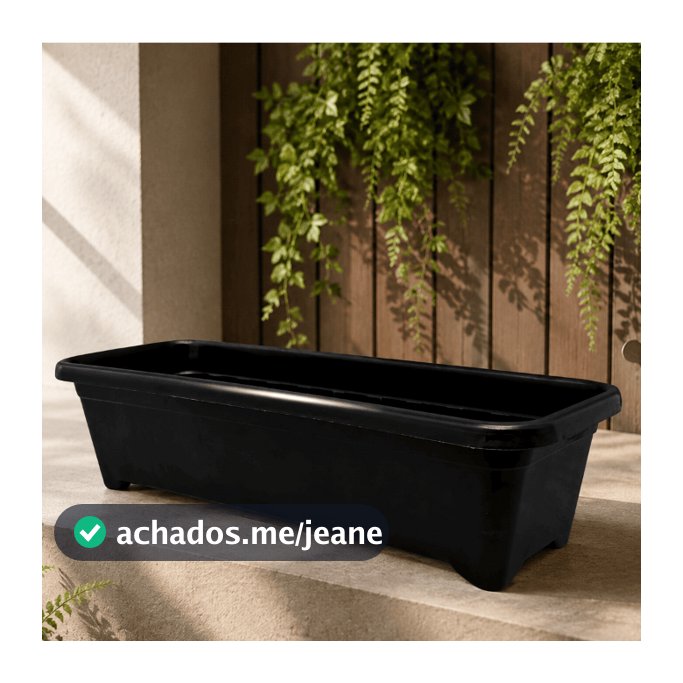 5 Vasos Jardineira Plástico Floreira Horta Vertical 36cm Preta