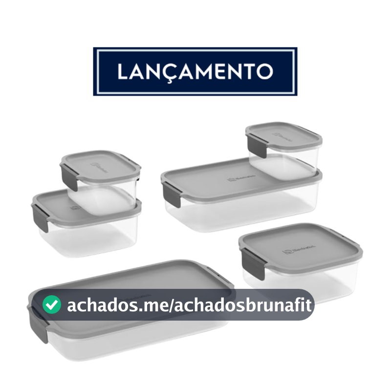 Conjunto Kit 6 Potes Herméticos Plástico 5,8l Electrolux Alimentos Organizador
