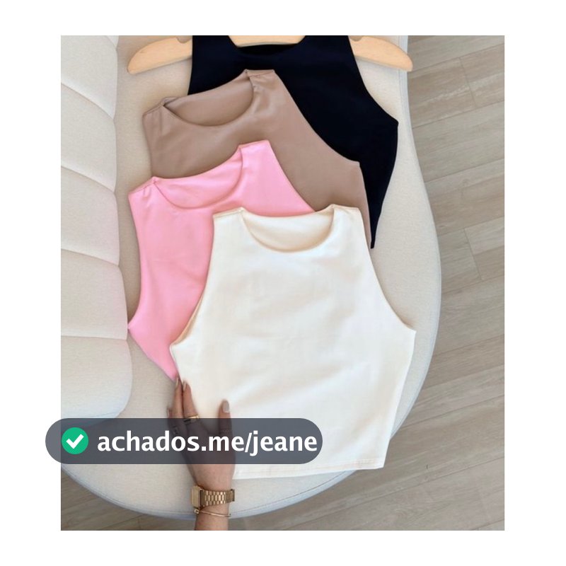Cropped regatinha básico poliamida forro duplo feminino