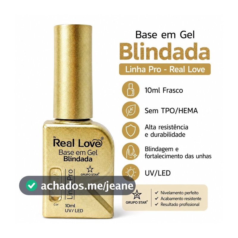 Super Base em Gel Blindada Para Unhas Linha Pro 10ml - Real Love
