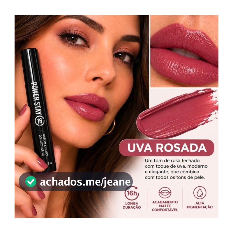 Batom Líquido Avon Power Stay Matte Glitter Effect – 7 ml