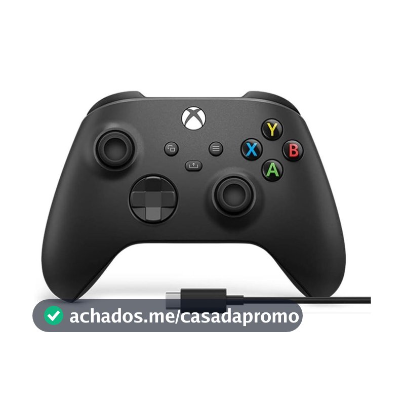 Controle para Xbox Sem Fio Preto + Cabo USB-C