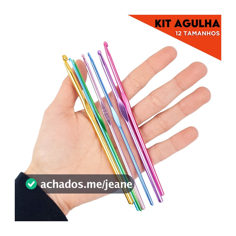 Agulha de Crochê em Alumínio Profissional 2.0 a 10.0mm Leve Macia Deslizamento Suave Para Artesanato