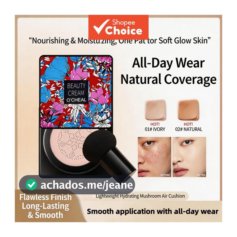 Almofada De Cabeça De Cogumelo BB Cream , Base De Cobertura Completa Leve E Impecável , Maquiagem Nude Natural Hidratant