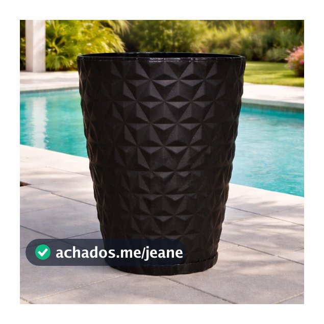 Vaso de Planta Coluna Diamante com Prato M