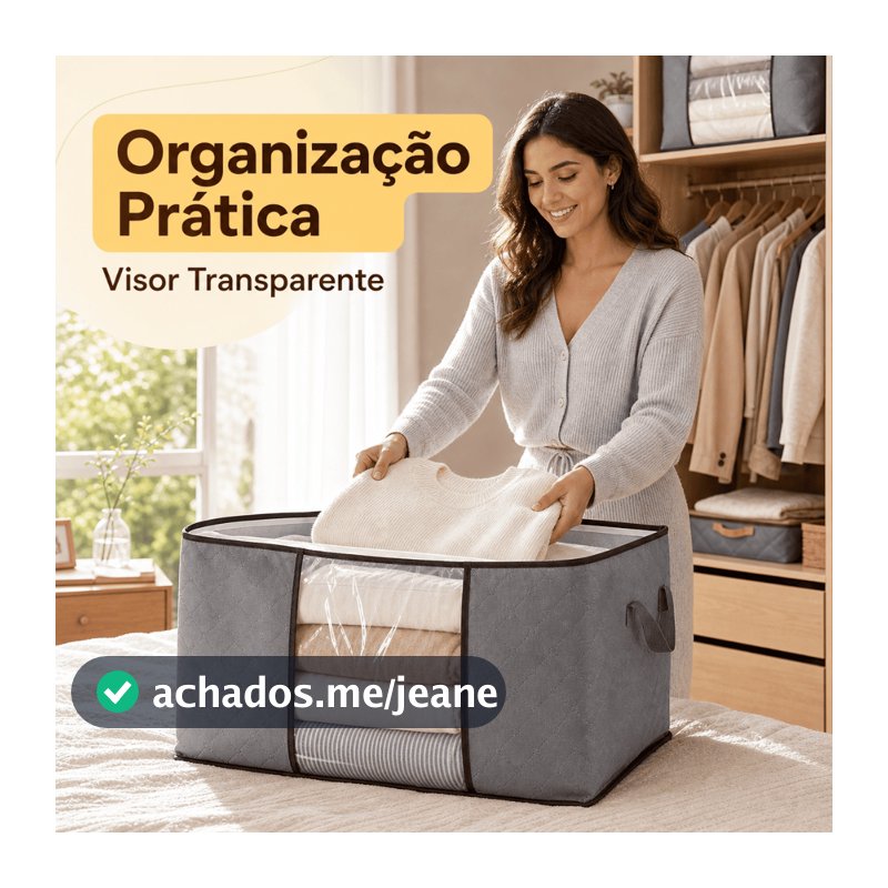 Caixa Saco Organizador Cobertor Casaco Guarda Roupa Ecológico Anti-Poeira Umidade Insetos Multiuso