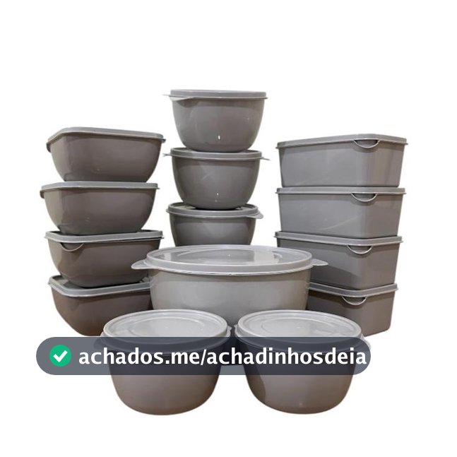 Kit 15 Potes Herméticos de Plástico com Tampa – Empilháveis e Ultra Resistentes para Alimentos