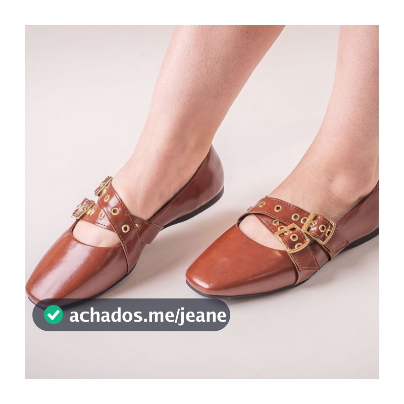 Sapatilha Feminina Moderna Fivela Bico Quadrado Confortável Estilo Casual Elegante Leve Tendencia Moda