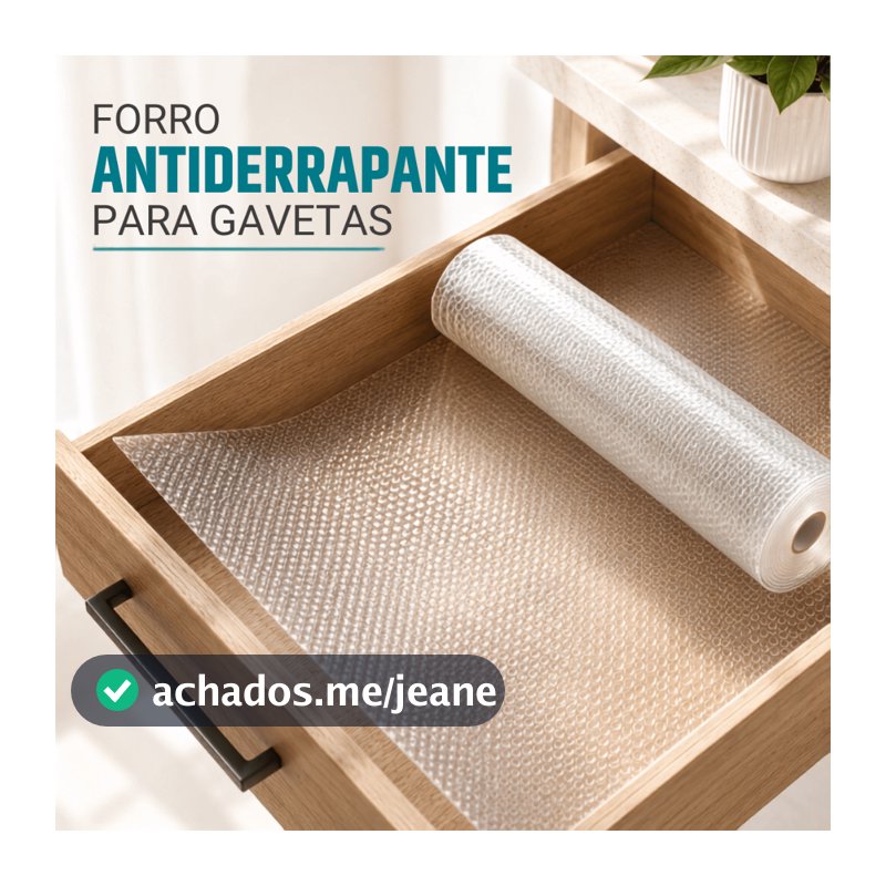 Forro Antiderrapante para Gavetas Armário Geladeira Cozinha Rolo Tapete Transparente Impermeável Lavável