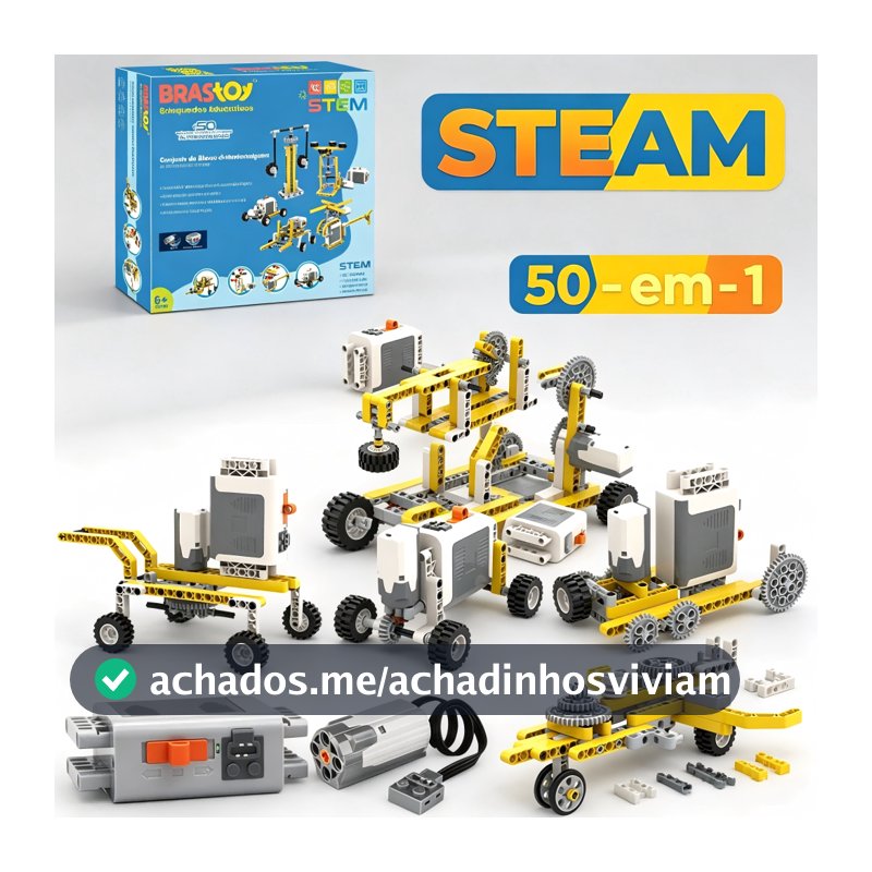 Brstoy STEM Blocos de Construção de Engenharia Educacional 50 em 1 com Motor,180Pecas