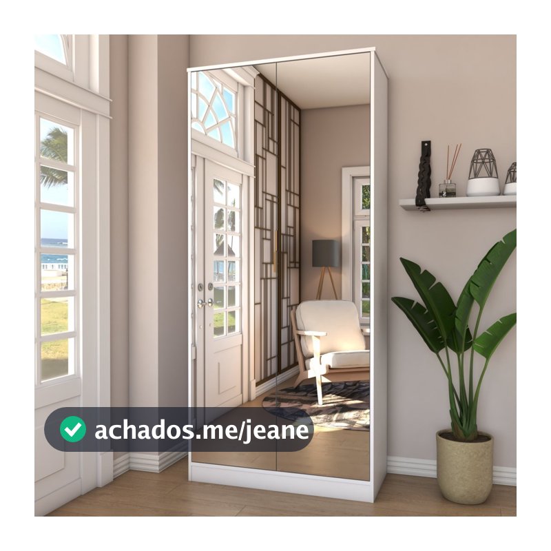 Sapateira Rubi 2 Portas com Espelho 1 Gaveta para 15 pares de Sapato